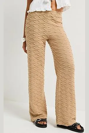 Very Wide Leg Textured Trousers