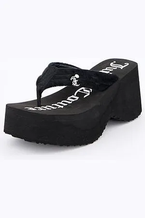 Juicy Couture Whitney Velour Charm Y2K Wedge Sandal