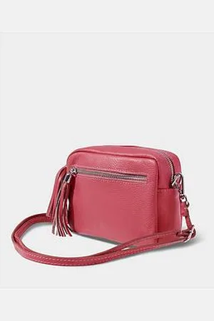Joe Browns Piccola Leather Tassel Mini Bag - Raspberry