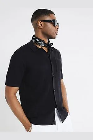 River Island Regular Fit Short Sleeve Crochet Shirt