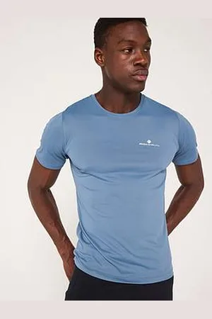RonHill Mens Running Core Short Sleeve Tee - Lake/Bright White