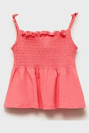 MANGO Younger Girls Shirred Strappy Co-Ord Top