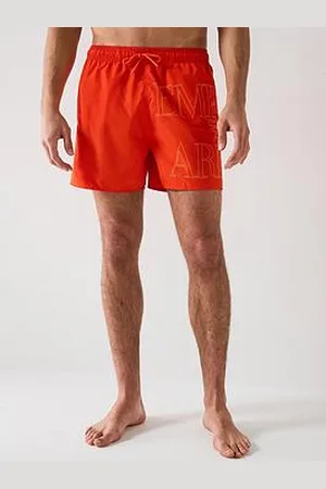 Emporio Armani Logo Print Swimshorts - Red