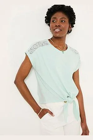 Fat Face Lace Tie Front Top