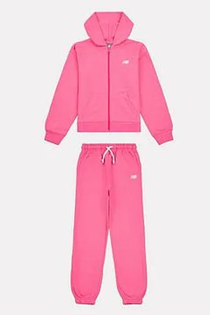 New Balance Junior Girls Small Logo Zip Hoodie And Jogger Set