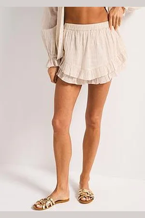 Very Lurex Ruffle Hem Beach Skirt