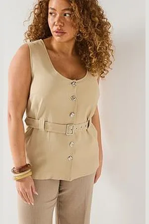 Very Sleeveless Belted Waistcoat