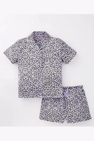 Very Girls Leopard Print Satin Shorts Pyjama Set