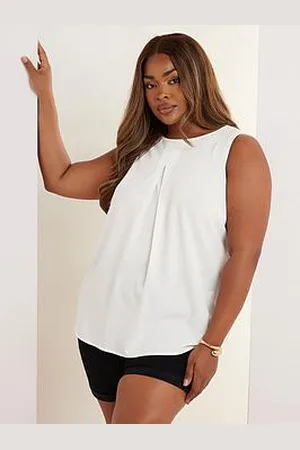 Yours Curve Lace Insert Scallop Vest Top