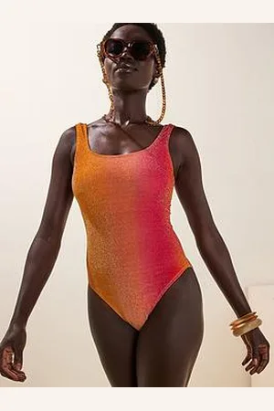 Very Ombre Lurex Scoop Neck Swimsuit