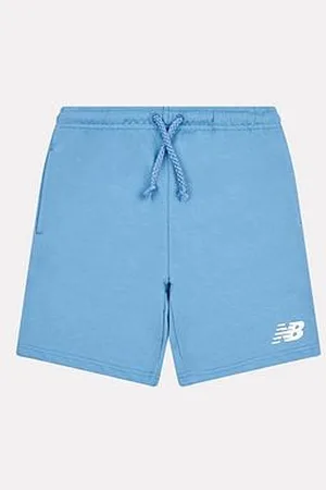 New Balance Junior Boys French Terry Stacked Logo Short - Black