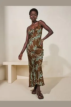 Very Printed Satin Cami Midi Dress