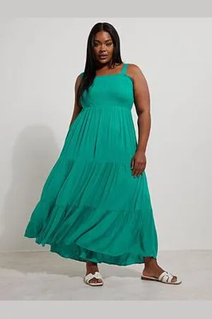 Yours Curve Shirred Strappy Maxi Dress