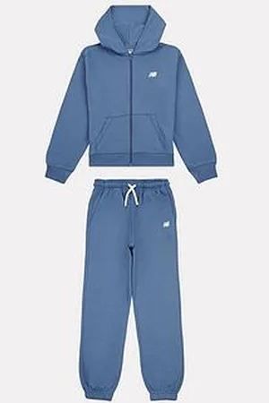 New Balance Junior Girls Small Logo Zip Hoodie And Jogger Set