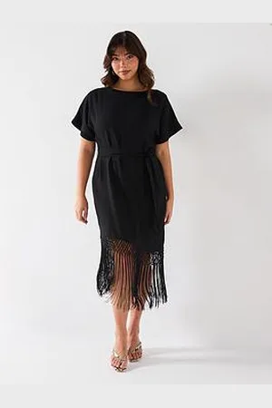 Very Asymmetric Hem Fringe Dress
