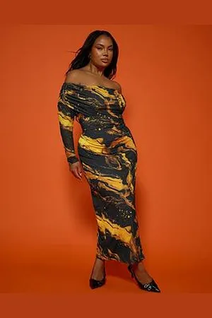 Yours Curve Marble Bardot Dress