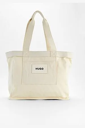 HUGO BOSS Becky Canvas Tote Bag-White - Cream White