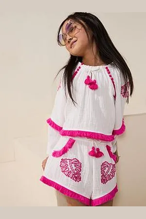 River Island Older Girl Embroidered Shorts Set