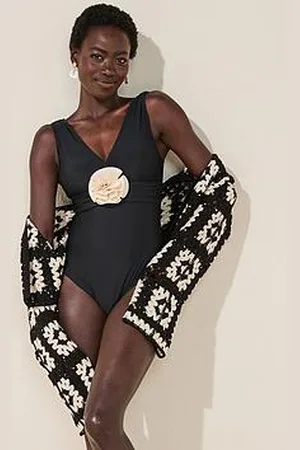 Very Plunge Contast Corsage Swimsuit