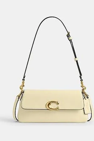 Coach Refined Calf Leather Jet Shoulder Bag - Cream