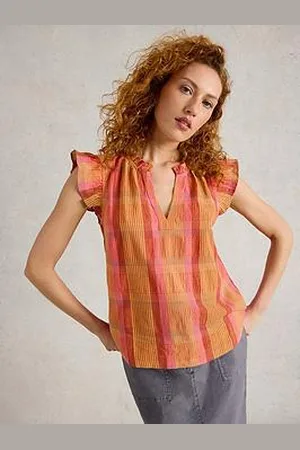 White Stuff Rosie Check Cotton Vest