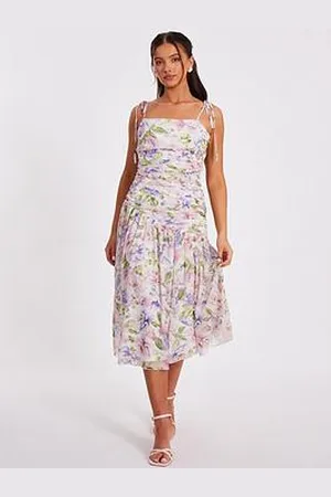 Quiz Petite Chiffon Ruched Midaxi Dress