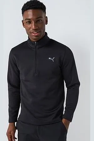 PUMA Mens Golf Pebble 1/4 Zip -Black - Black