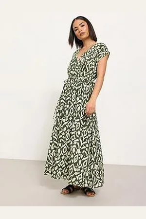 PixieGirl Petite Abstract Wrap Front And Back Dress