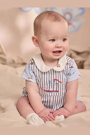 Cath Kidston Baby Boys Boat Print Crop Dungaree