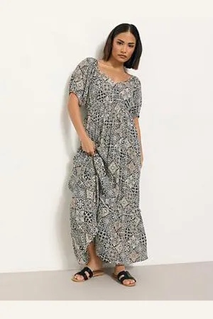 PixieGirl Petite Mono Tile Print Dress
