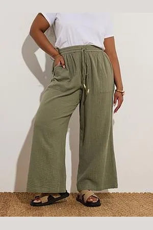 Yours Curve Cheesecloth Beaded Jogger