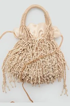 MANGO Beaded Handbag