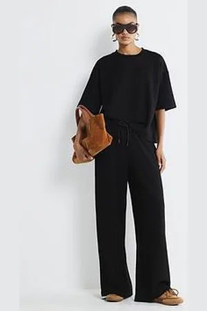River Island Premium High Waisted Wide Leg Joggers