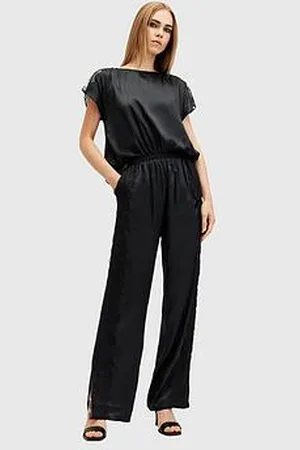 AllSaints Mari Silk Blend Lace Trim Jumpsuit