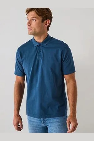 HUGO BOSS Pe Dye Centre Logo Polo Shirt-Blue