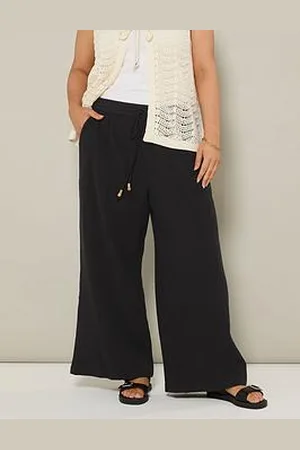 Yours Curve Cheesecloth Beaded Jogger
