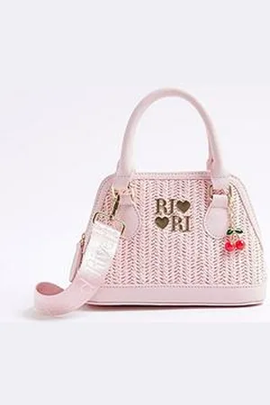 River Island Older Girl Raffia Cherry Tote Bag