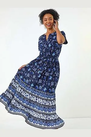 Roman Petite Floral Print Midi Dress