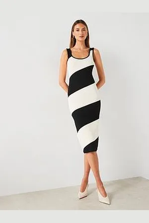 MANGO Mono Stripe Knitted Dress