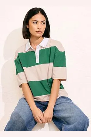 PixieGirl Petite Short Sleeve Stripe Rugby Shirt