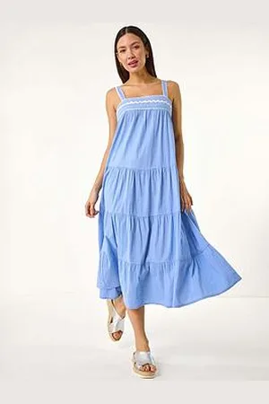 Roman Ric Rac Trim Midi Dress