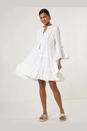 Roman Shimmer Tie Detail Smock Dress