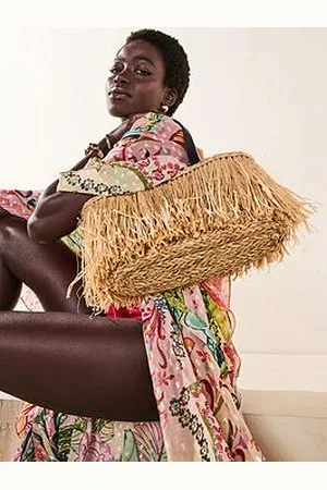 South Beach Straw Fringe Mini Bag
