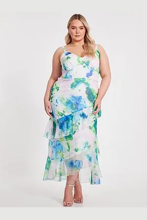 Quiz Curve Chiffon Floral Midaxi Dress