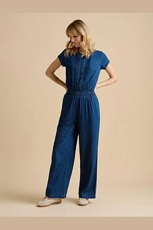 Brakeburn Spot Denim Wide Leg Jumpsuit