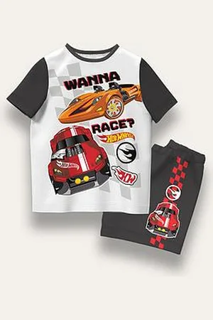 Brand Threads Hot Wheels Boys Short Pyjama Set