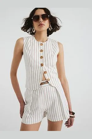River Island Stripe Longline Belted Shorts