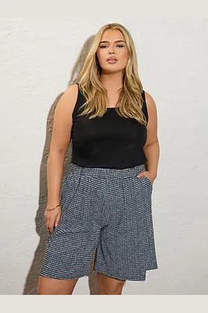 Yours Curve Jersey Crinkle Shorts