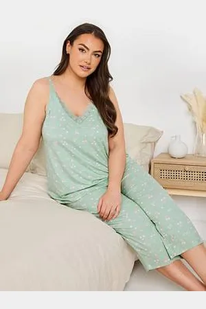 Yours Curve Heart Cami Crop Pyjama Set