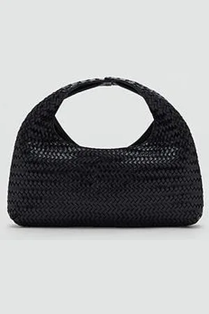 MANGO Braided Leather Handbag